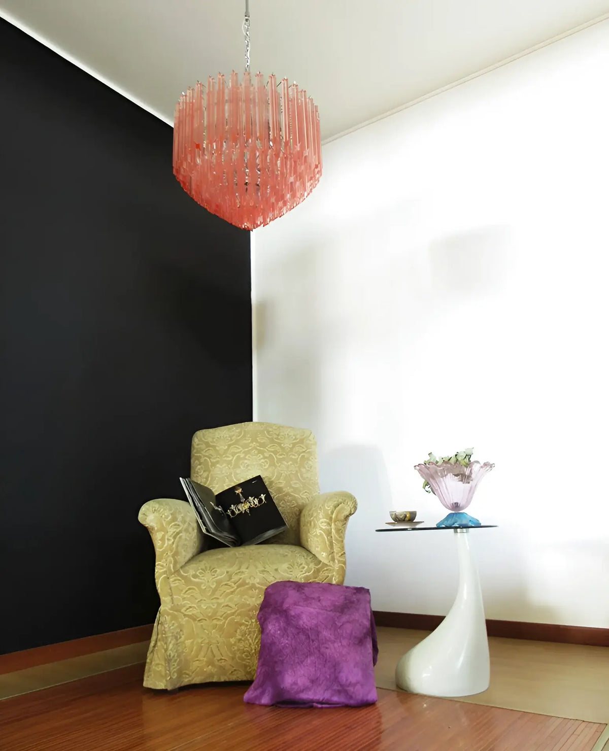 Murano Quadriedri Prisms Pink Chandelier - view 6
