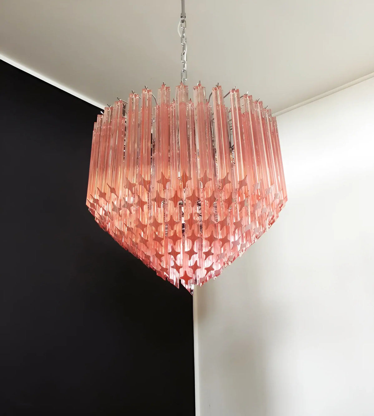 Murano Quadriedri Prisms Pink Chandelier - view 9