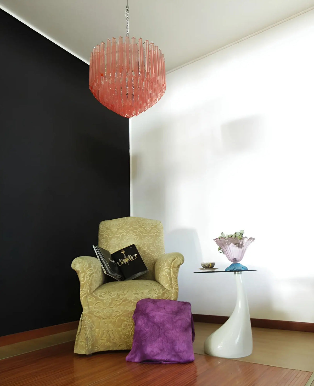 Murano Quadriedri Prisms Pink Chandelier - view 7