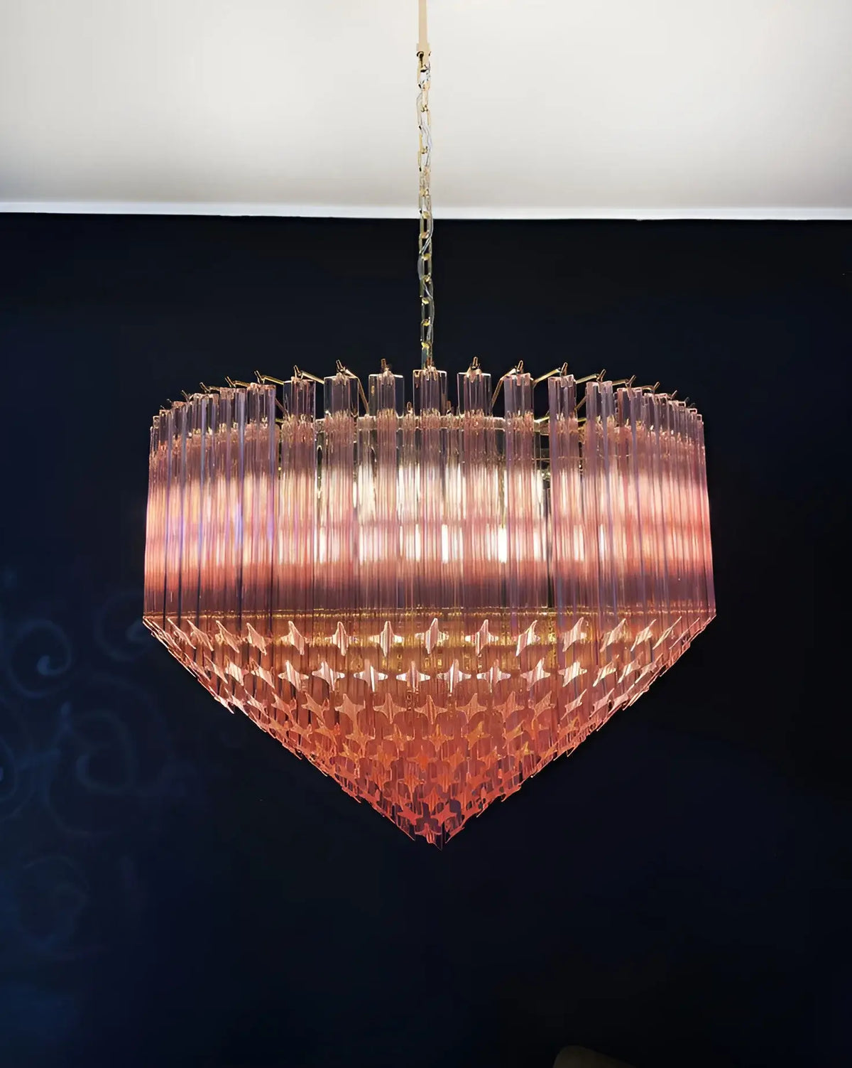 Murano Quadriedri Prisms Pink Chandelier - view 12