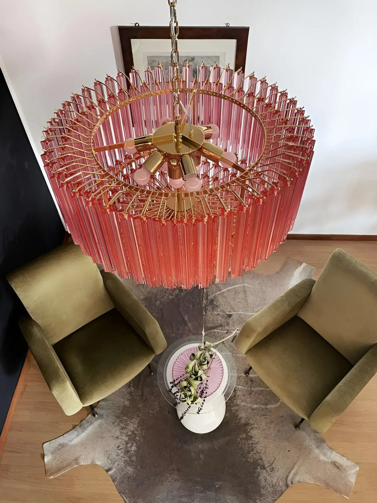 Murano Quadriedri Prisms Pink Chandelier - view 5