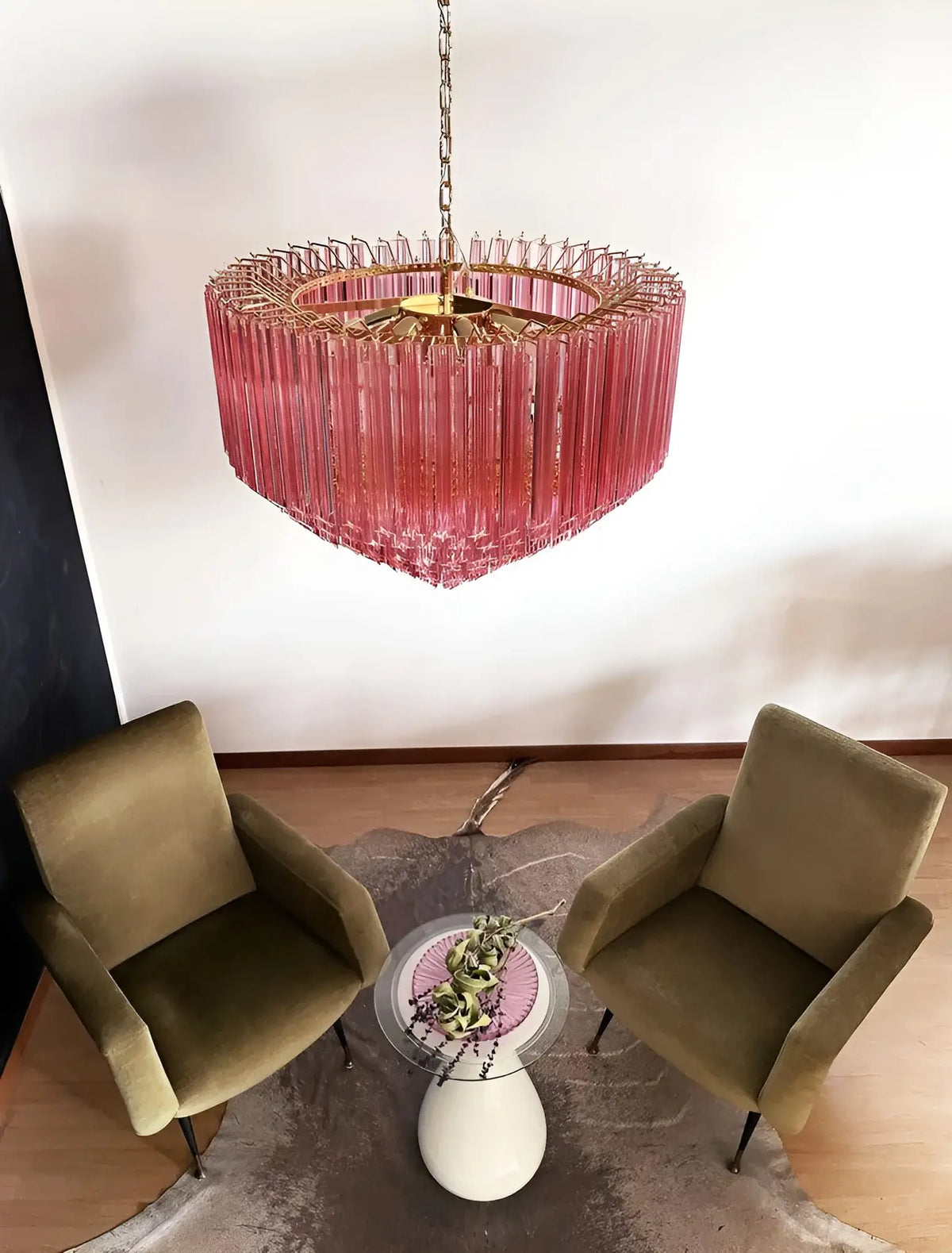 Murano Quadriedri Prisms Pink Chandelier - view 8