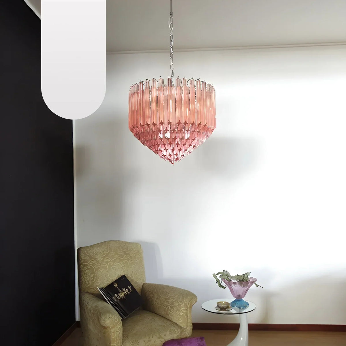 Murano Quadriedri Prisms Pink Chandelier - view 23
