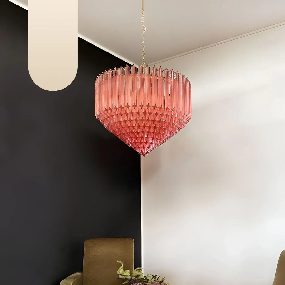 Murano Quadriedri Prisms Pink Chandelier - view 19