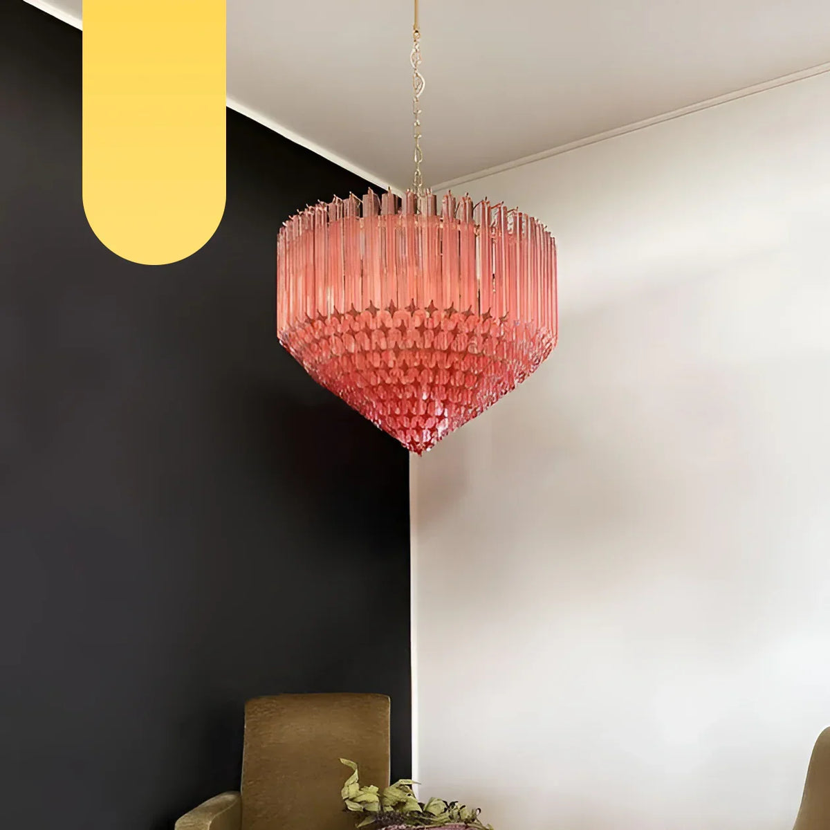 Murano Quadriedri Prisms Pink Chandelier - view 21