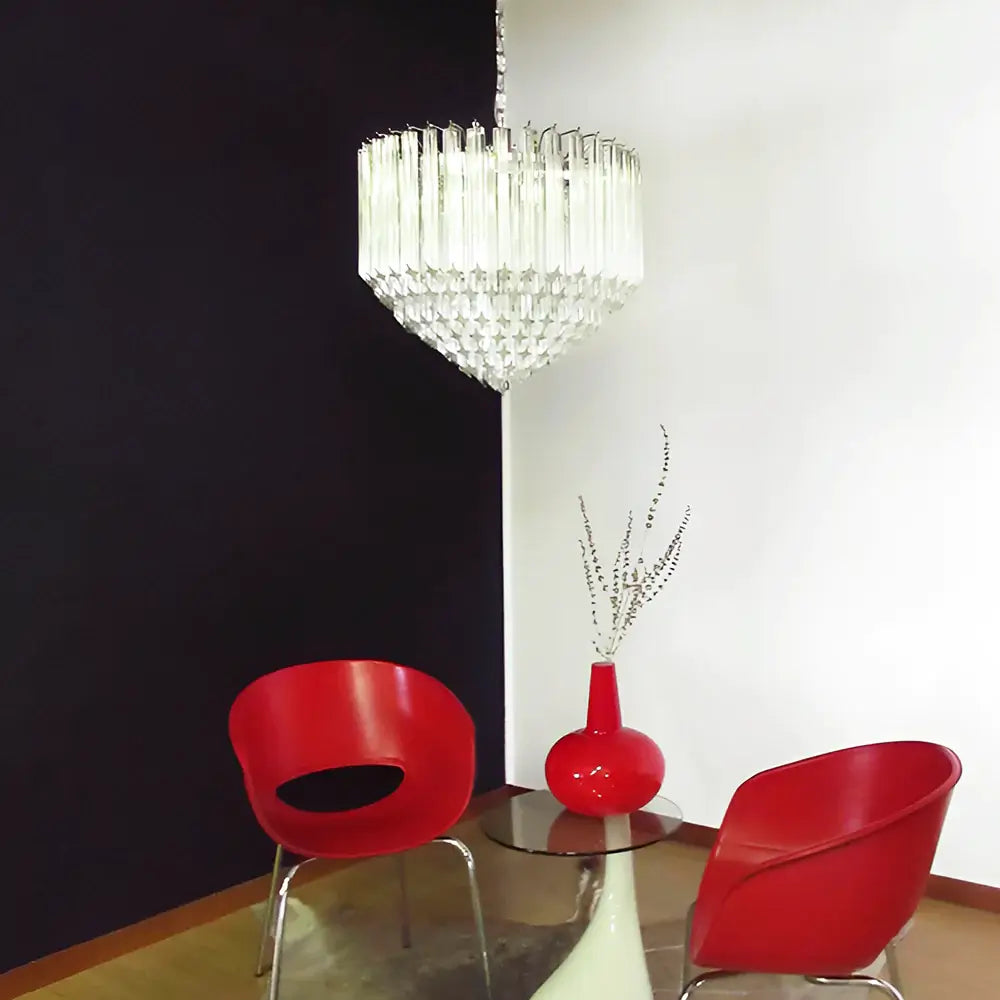 Murano Quadriedri Prisms Transparent Chandelier - view 2