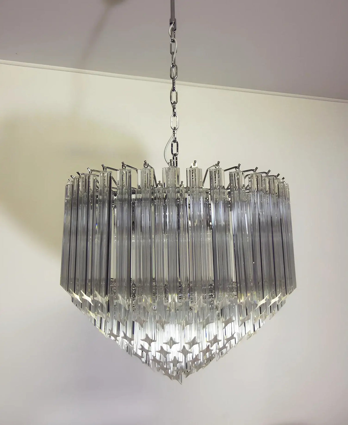 Murano Quadriedri Prisms Transparent Chandelier - view 9