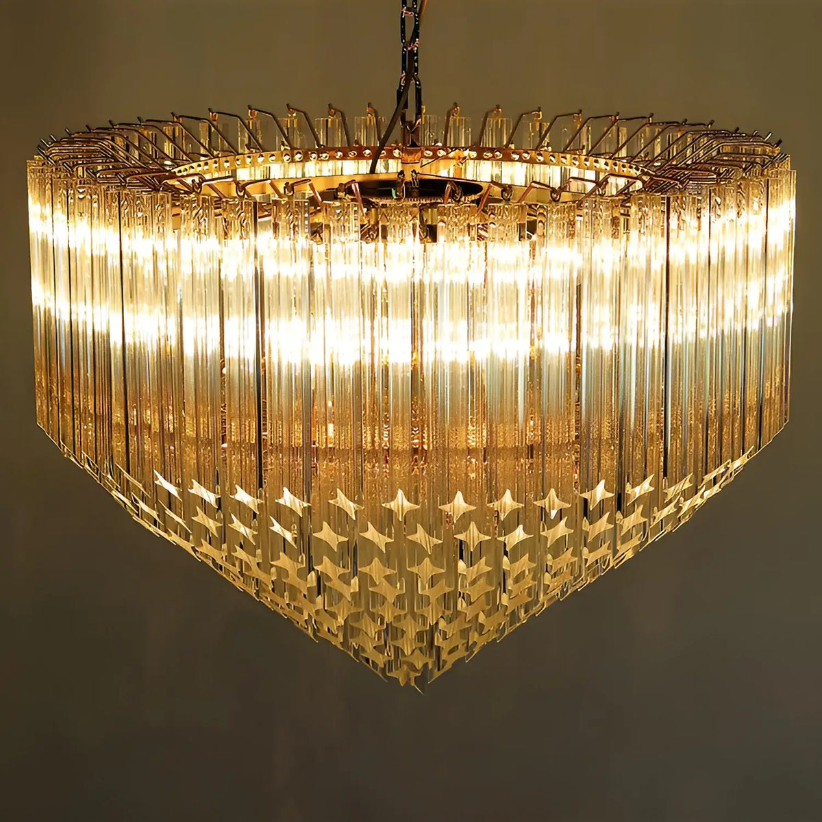 Murano Quadriedri Prisms Transparent Chandelier - view 13