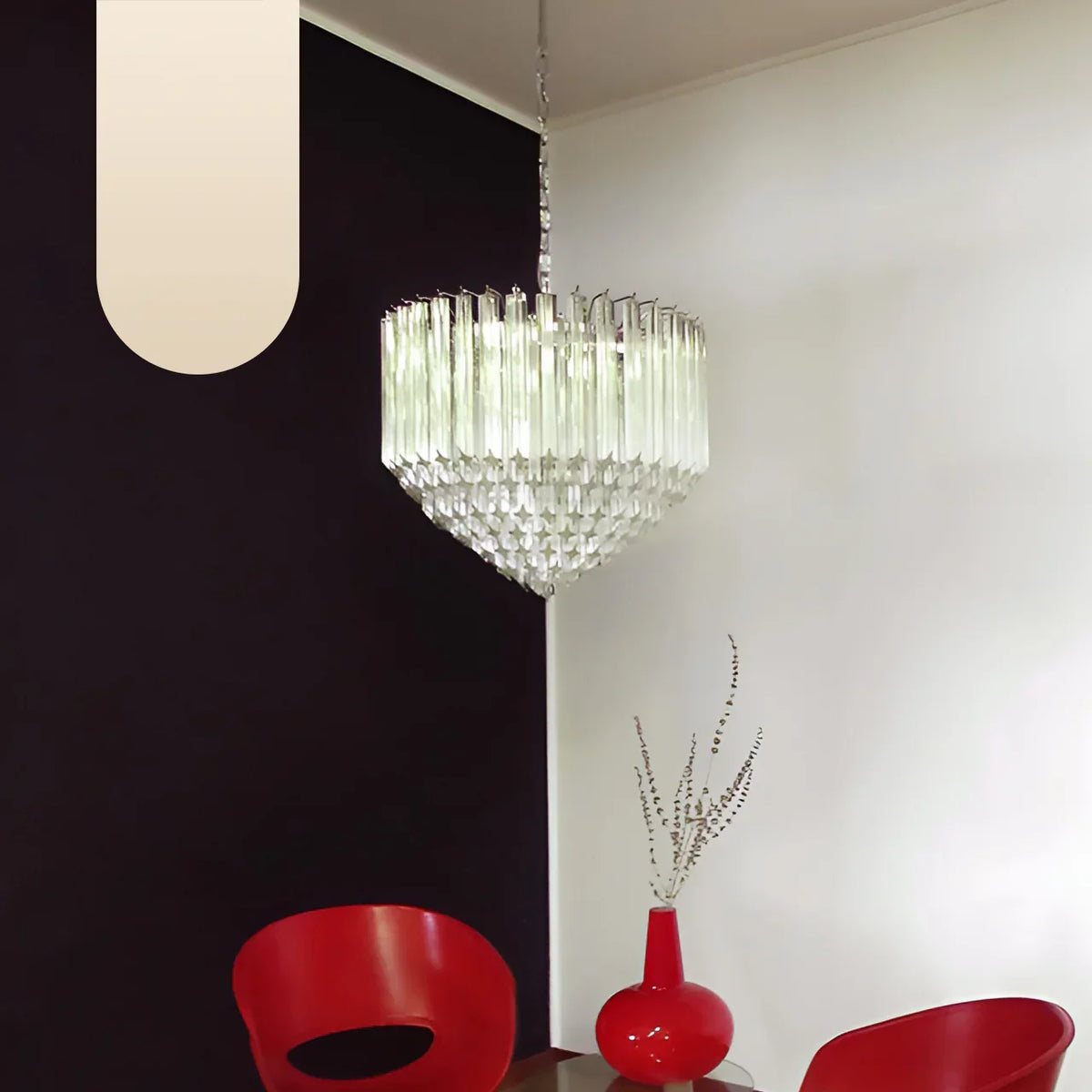Murano Quadriedri Prisms Transparent Chandelier - view 19