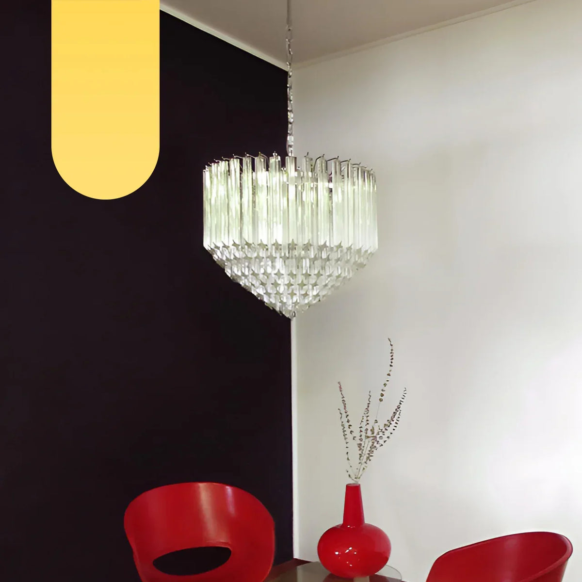 Murano Quadriedri Prisms Transparent Chandelier - view 21