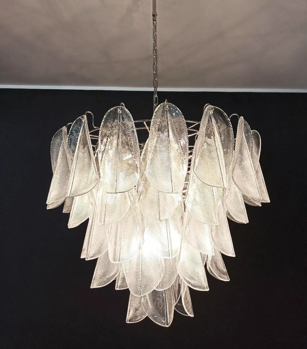 Murano Glass Leaves Transparent Chandelier - view 8
