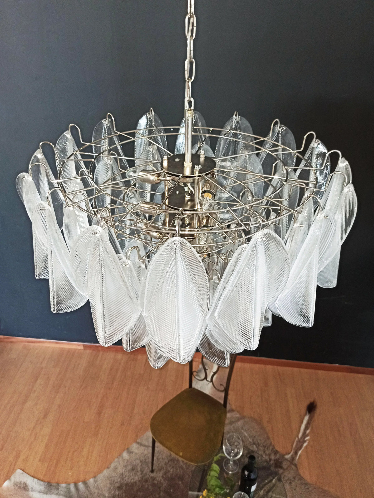 Murano Glass Leaves Transparent Chandelier - view 6