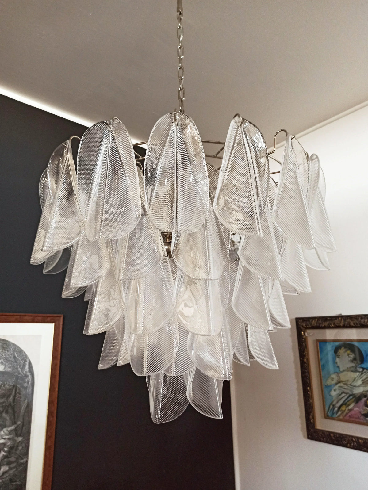Murano Glass Leaves Transparent Chandelier - view 7