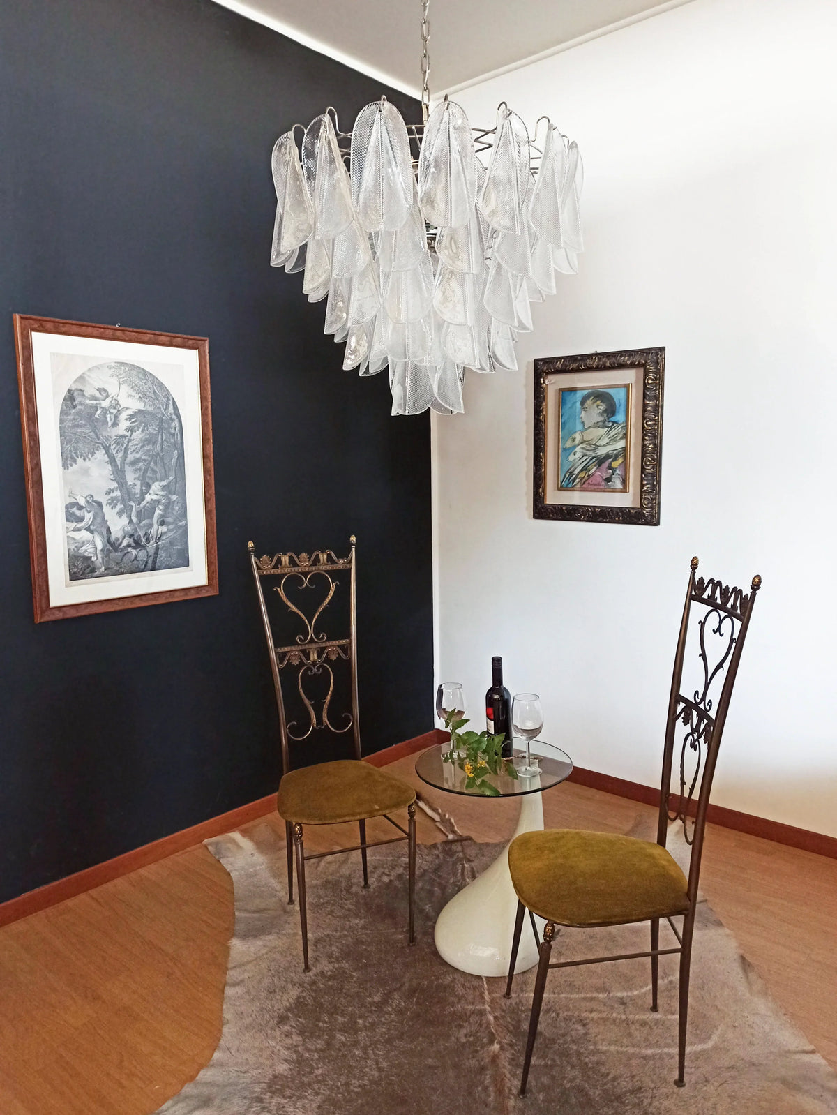 Murano Glass Leaves Transparent Chandelier - view 4
