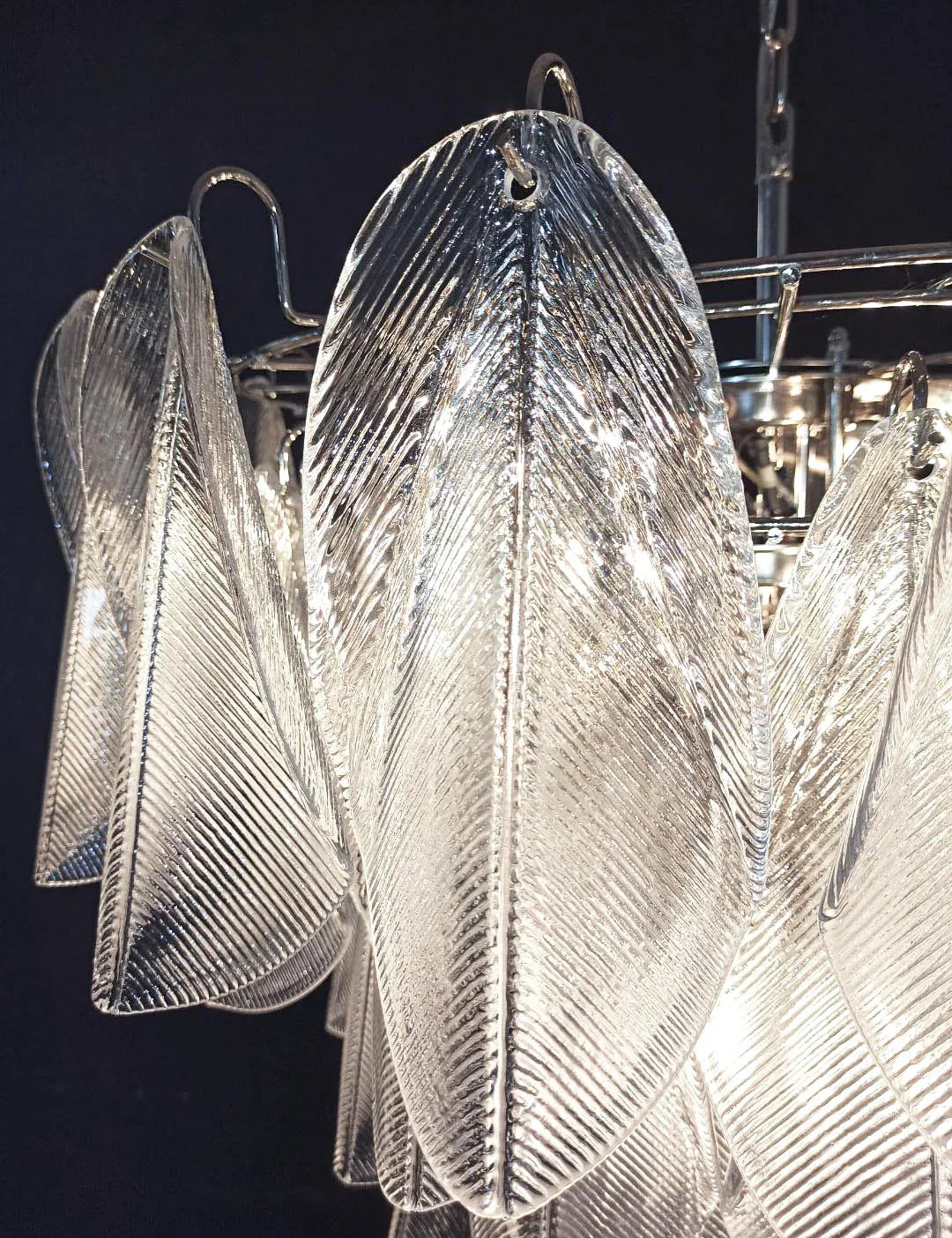 Murano Glass Leaves Transparent Chandelier - view 11