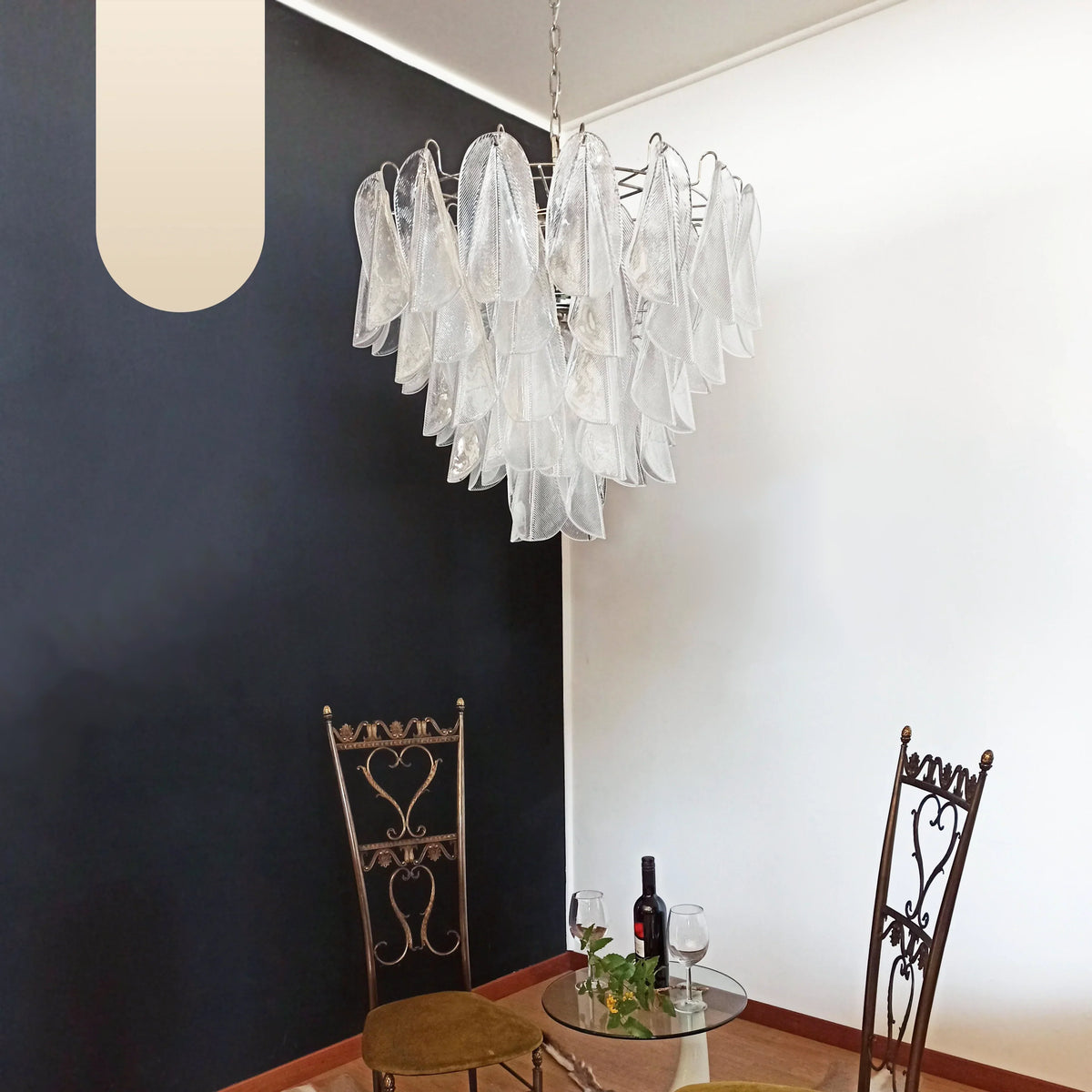 Murano Glass Leaves Transparent Chandelier - view 13