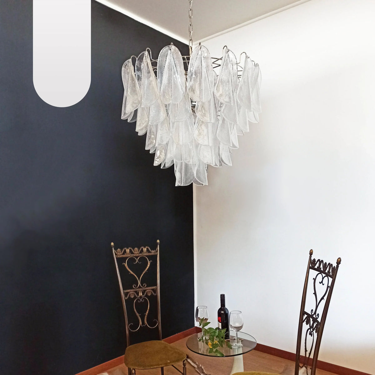 Murano Glass Leaves Transparent Chandelier - view 14