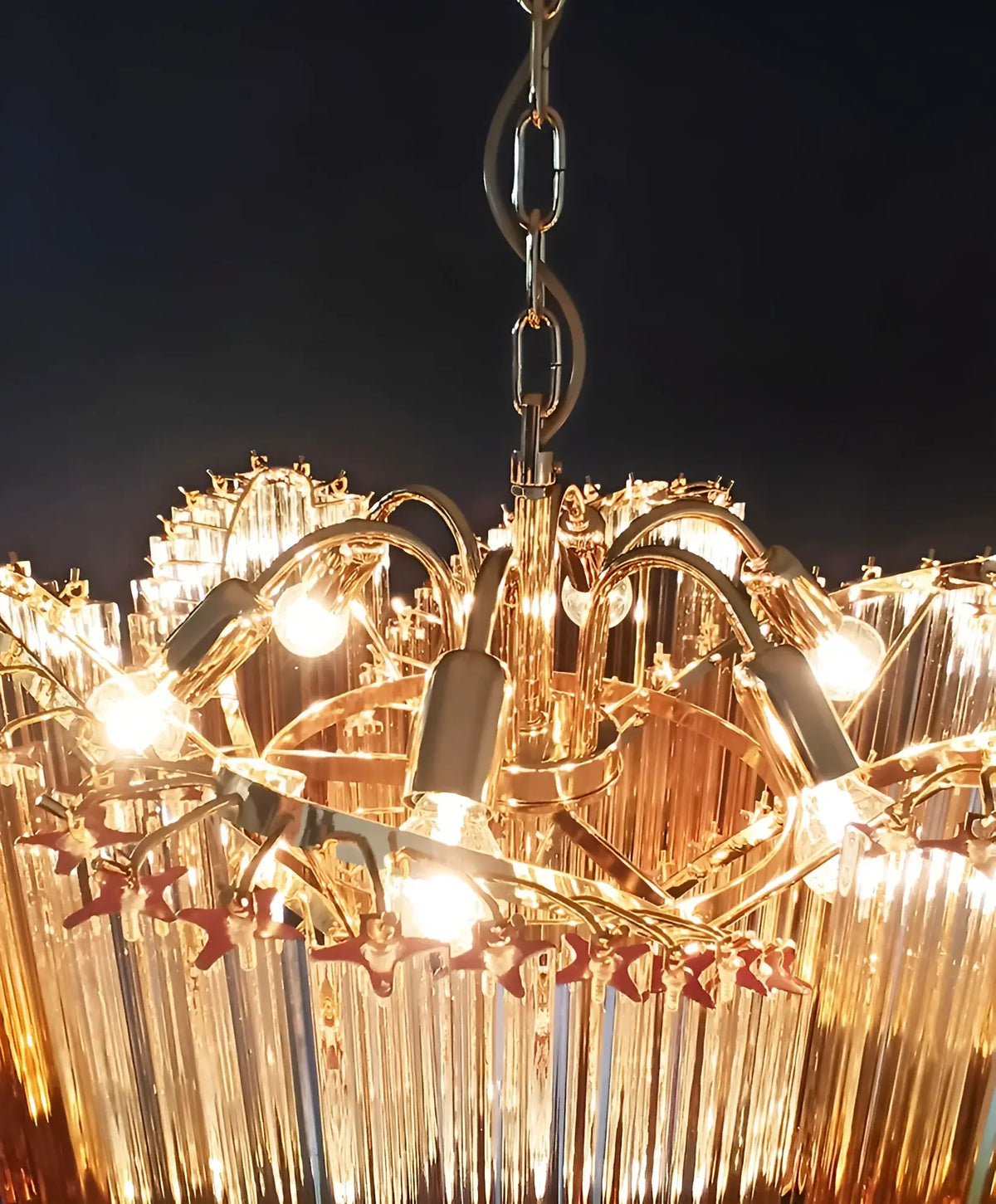Murano Shaded Amber Prism Chandelier - view 14