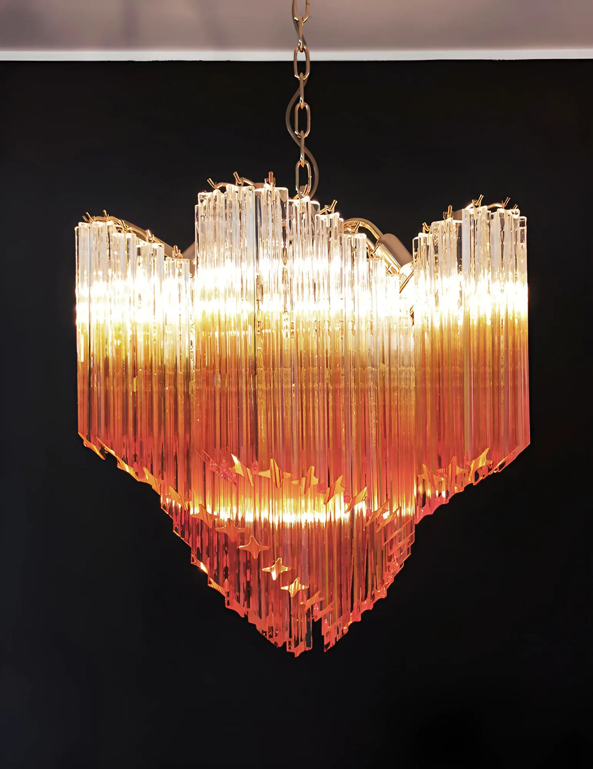 Murano Shaded Amber Prism Chandelier - view 10