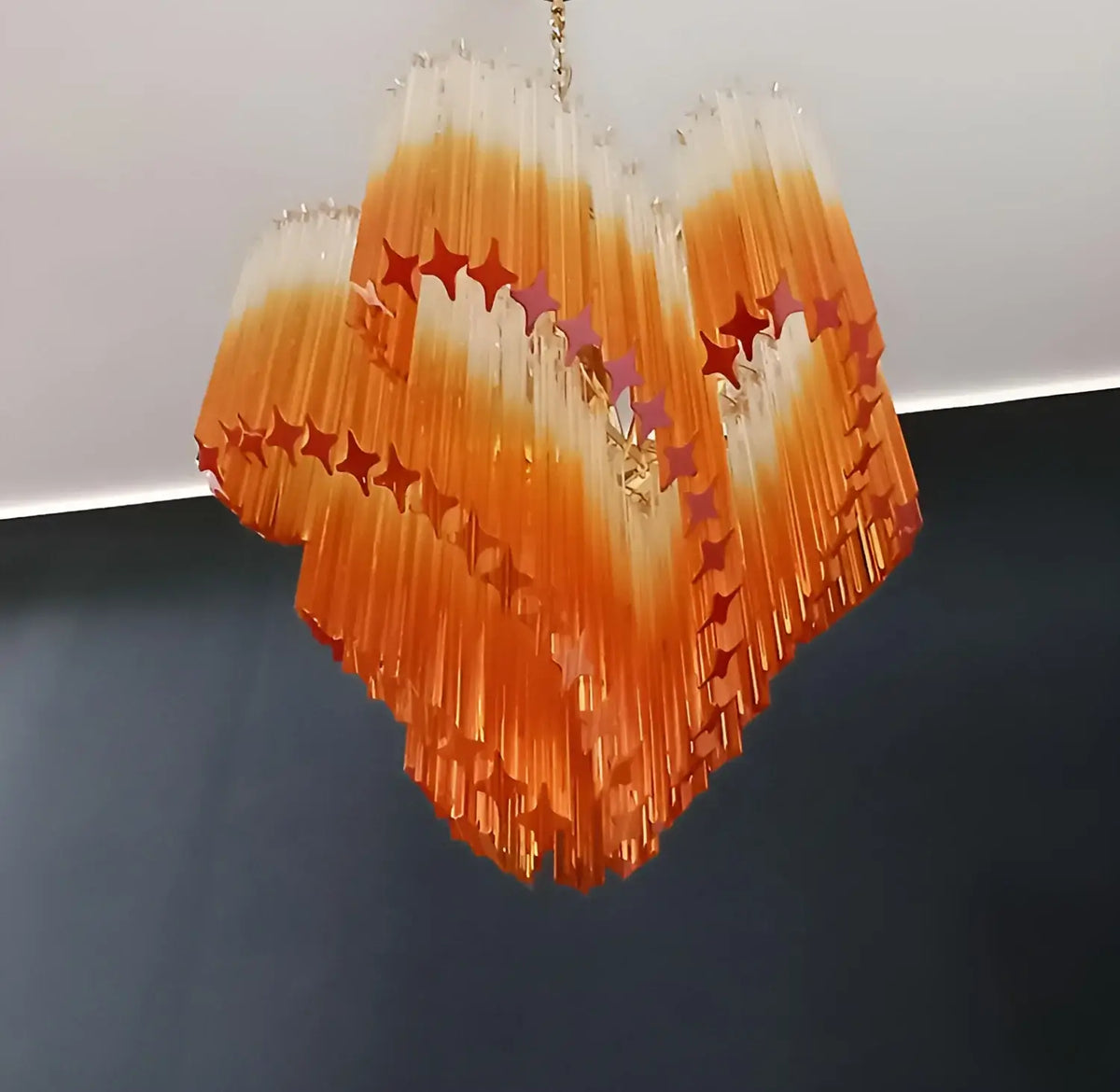 Murano Shaded Amber Prism Chandelier - view 7