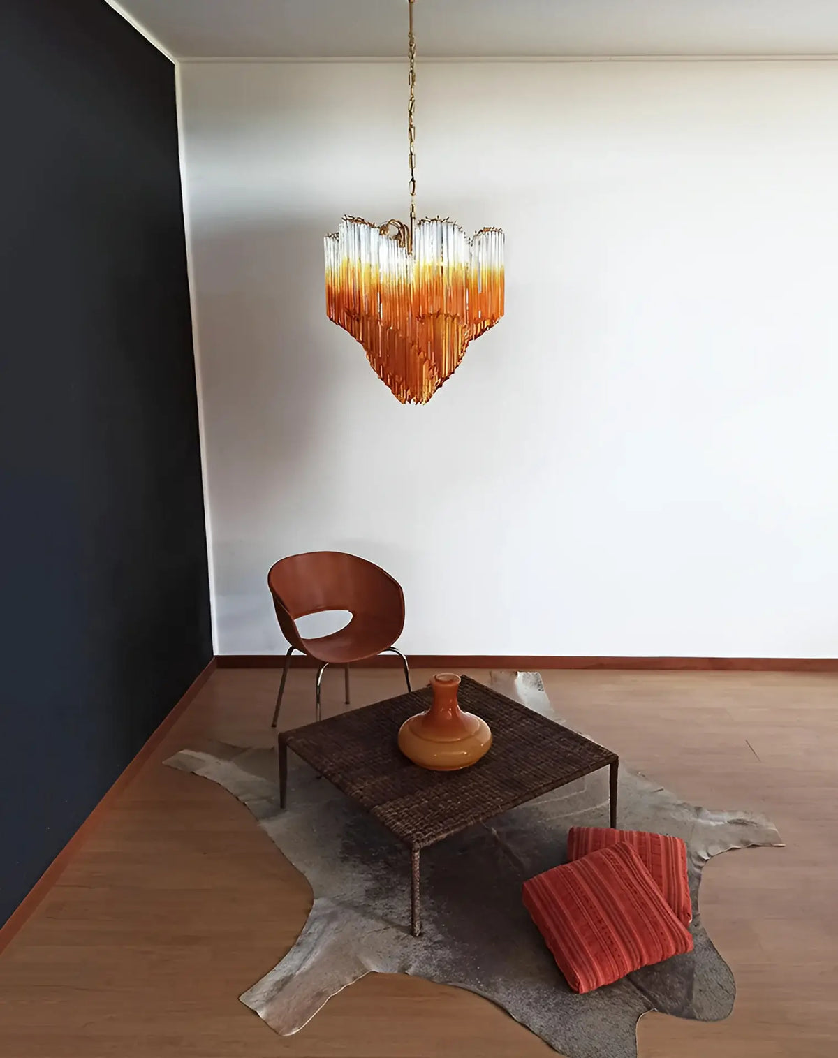Murano Shaded Amber Prism Chandelier - view 3