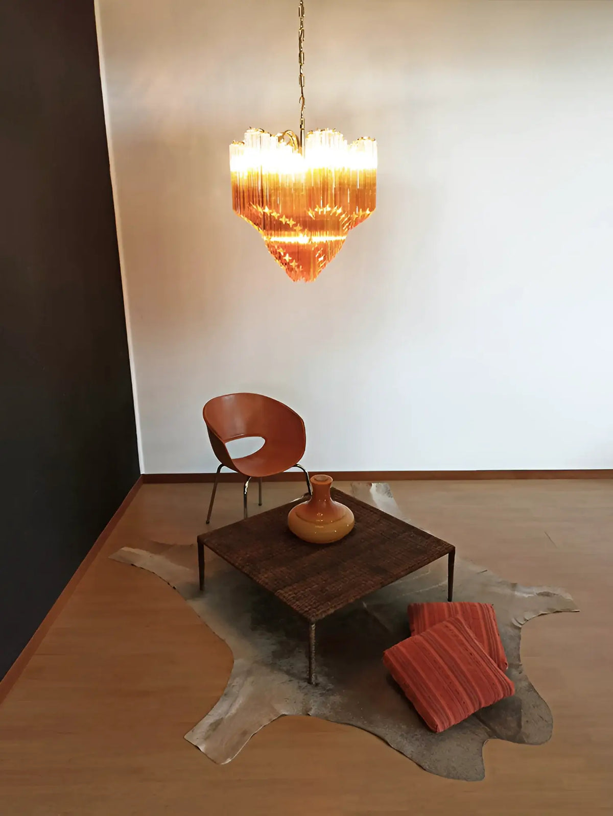 Murano Shaded Amber Prism Chandelier - view 4