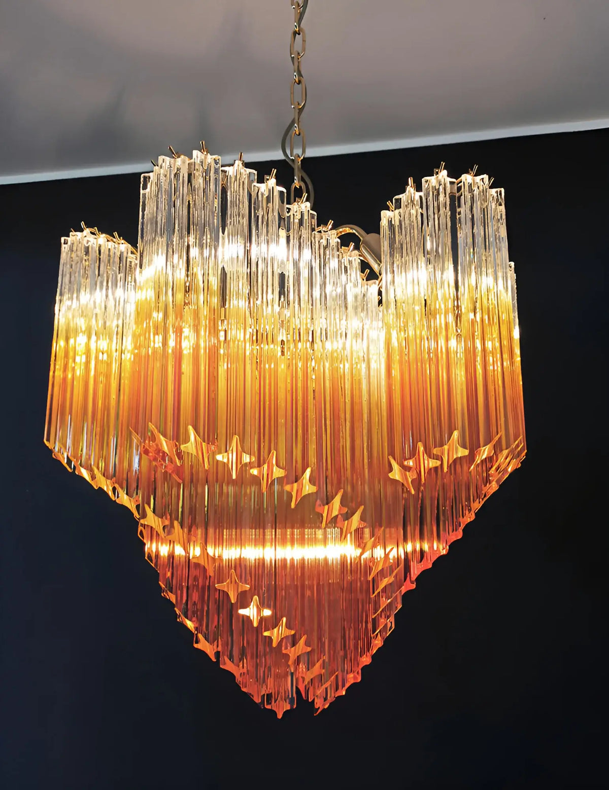 Murano Shaded Amber Prism Chandelier - view 11