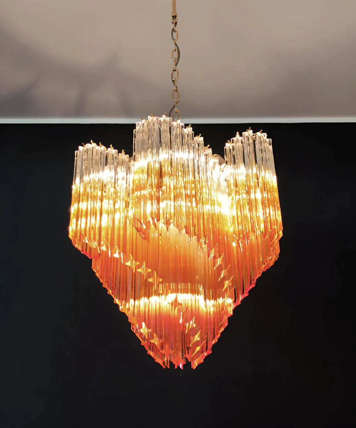 Murano Shaded Amber Prism Chandelier - view 12