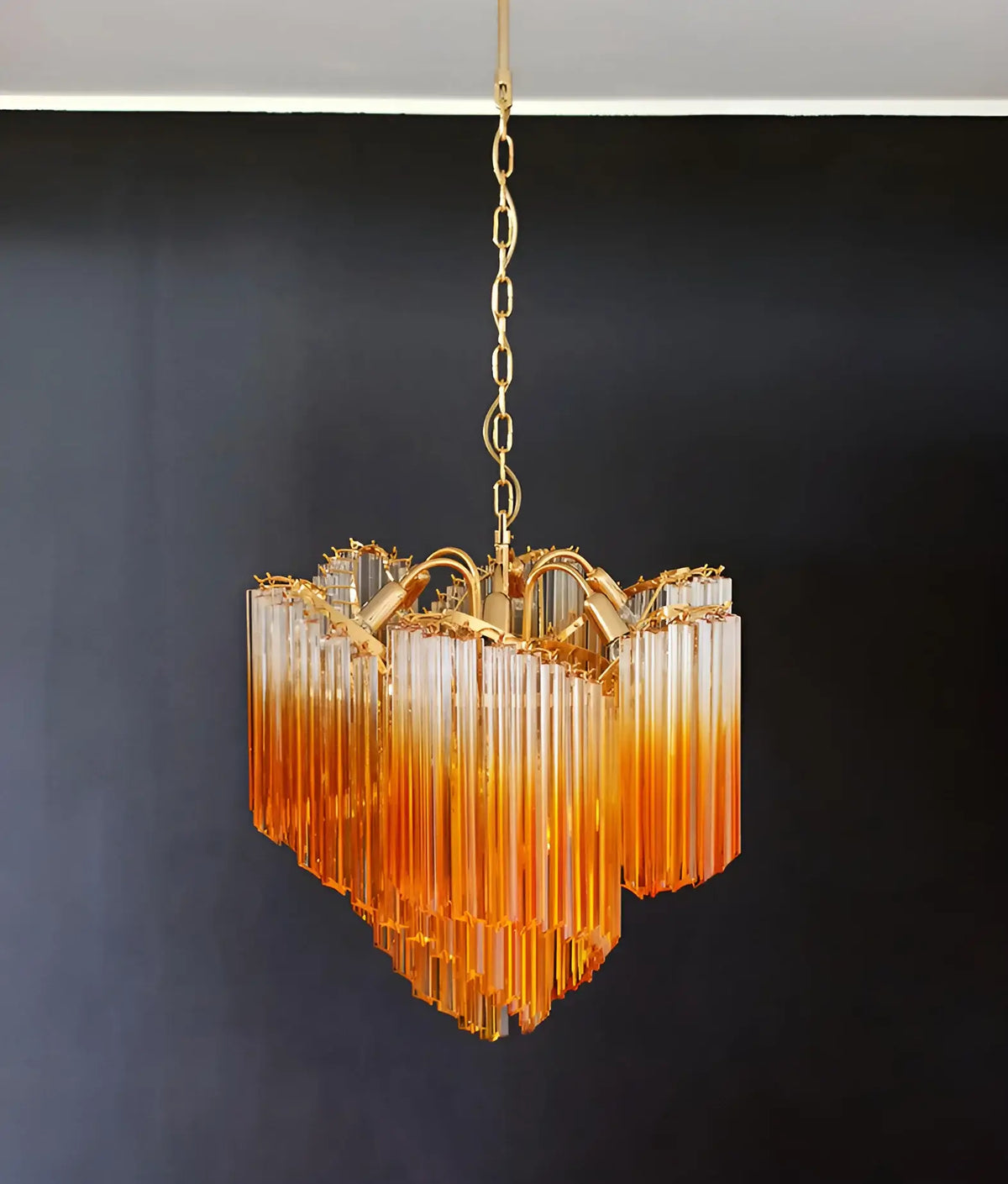 Murano Shaded Amber Prism Chandelier - view 9