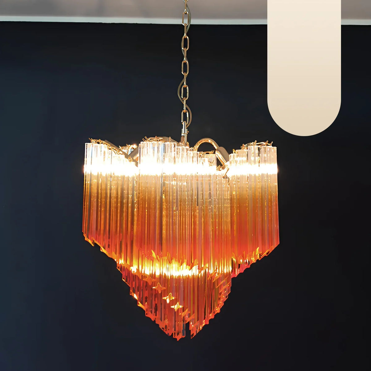 Murano Shaded Amber Prism Chandelier - view 17