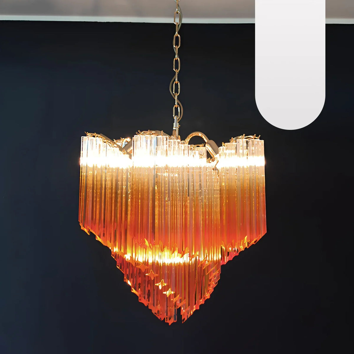 Murano Shaded Amber Prism Chandelier - view 18