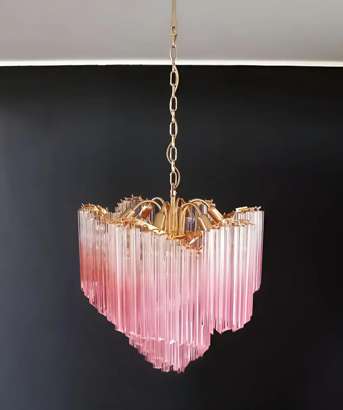 Murano Shaded Pink Prism Chandelier - view 3