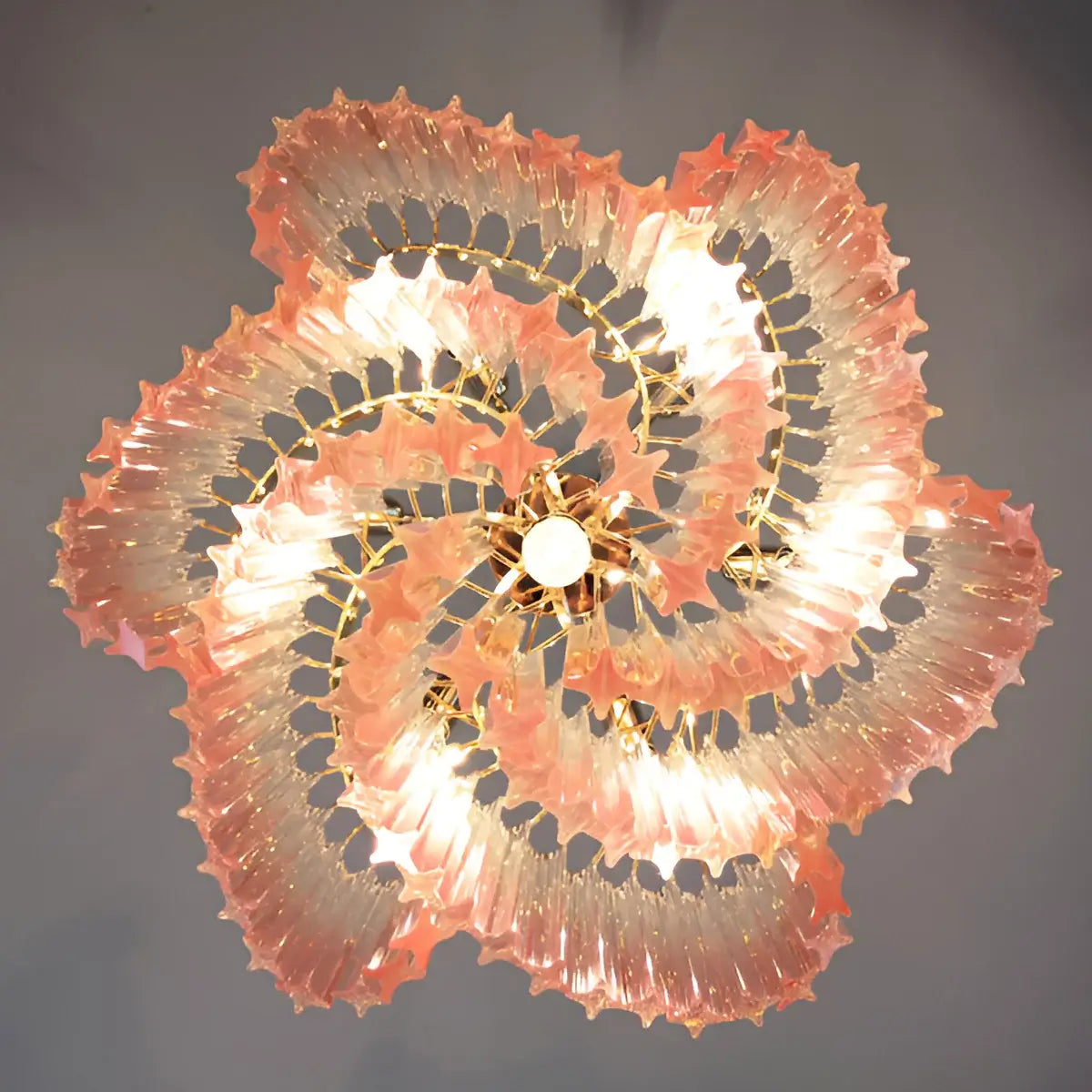 Murano Shaded Pink Prism Chandelier - view 6
