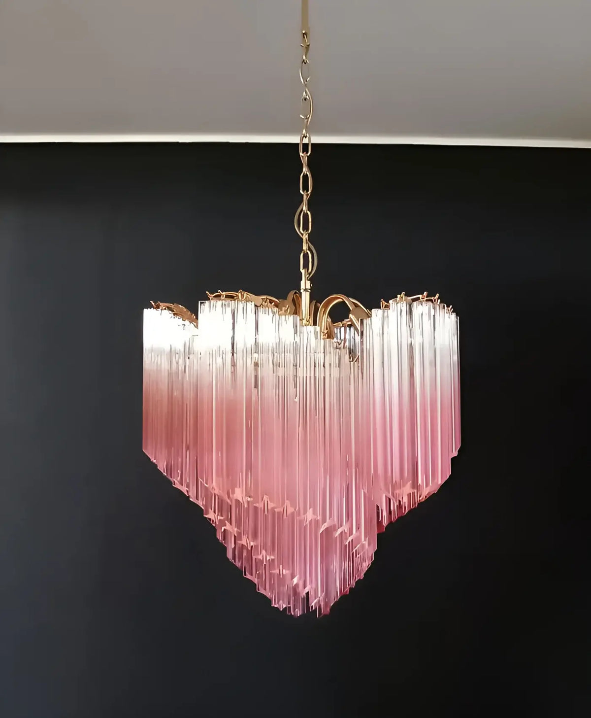 Murano Shaded Pink Prism Chandelier - view 4