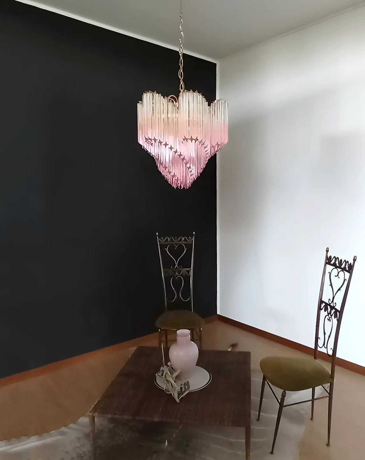 Murano Shaded Pink Prism Chandelier - view 5