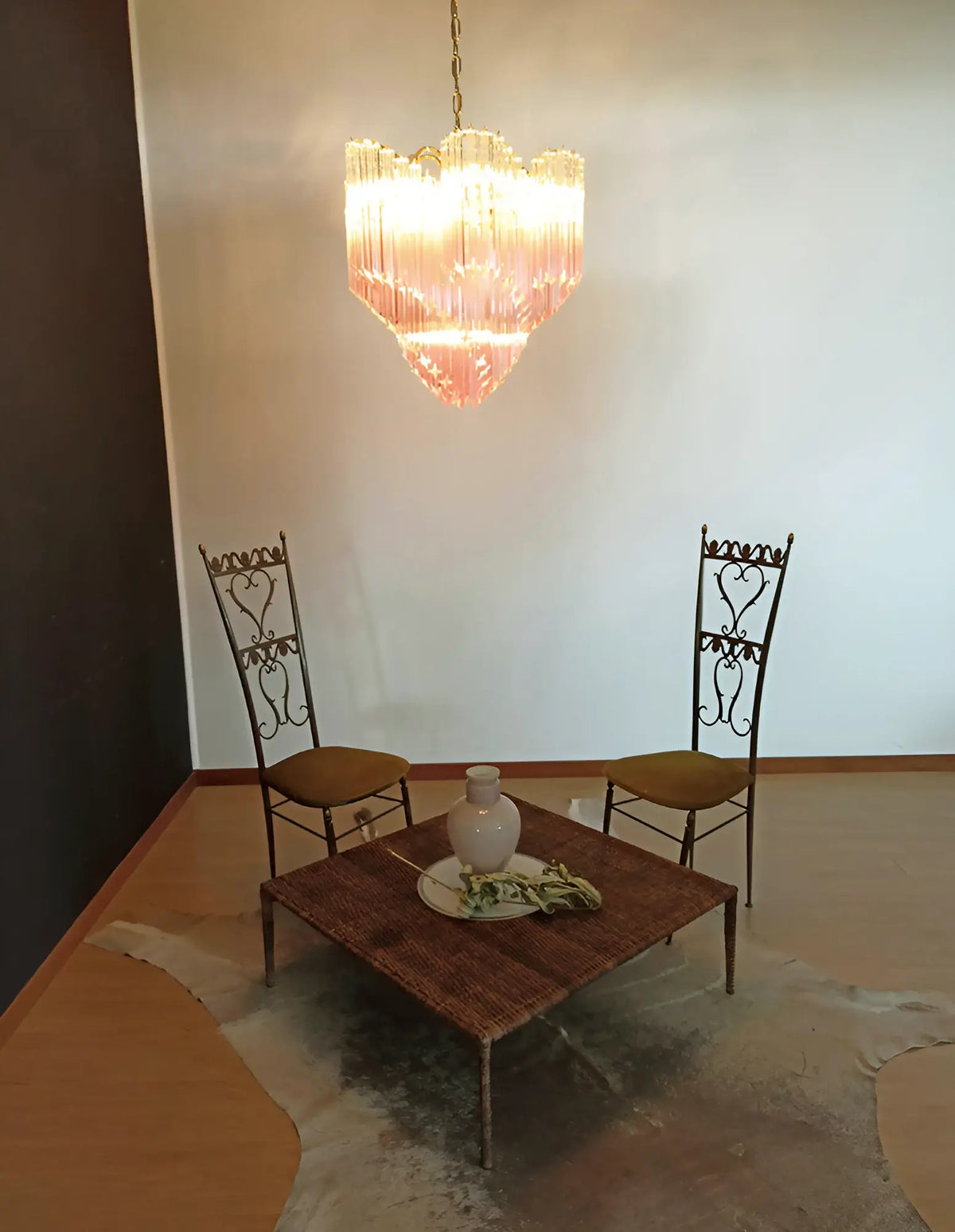 Murano Shaded Pink Prism Chandelier - view 8
