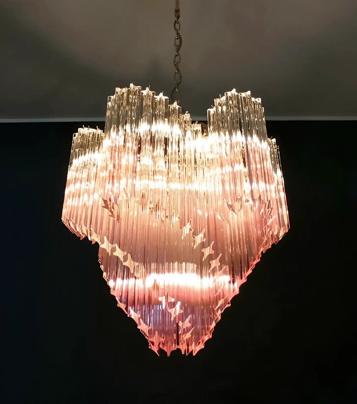 Murano Shaded Pink Prism Chandelier - view 9