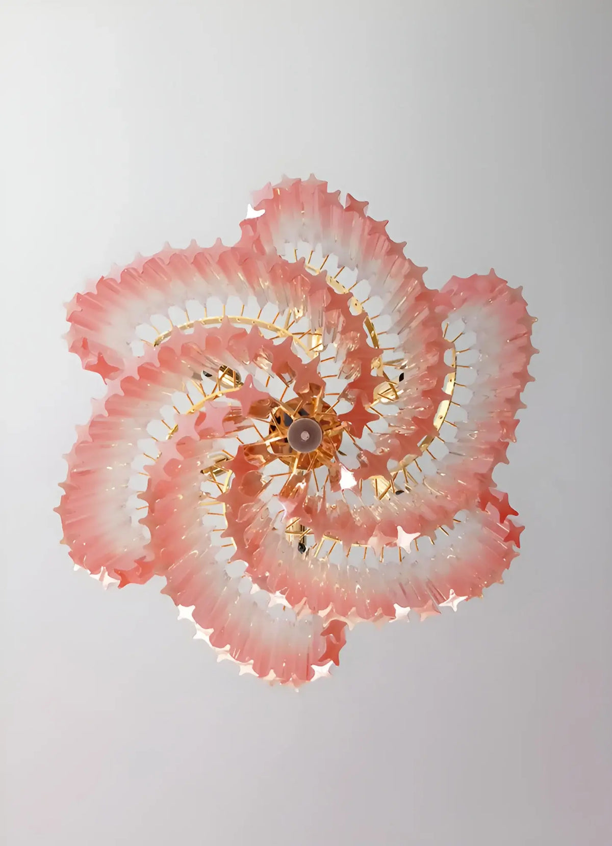 Murano Shaded Pink Prism Chandelier - view 10