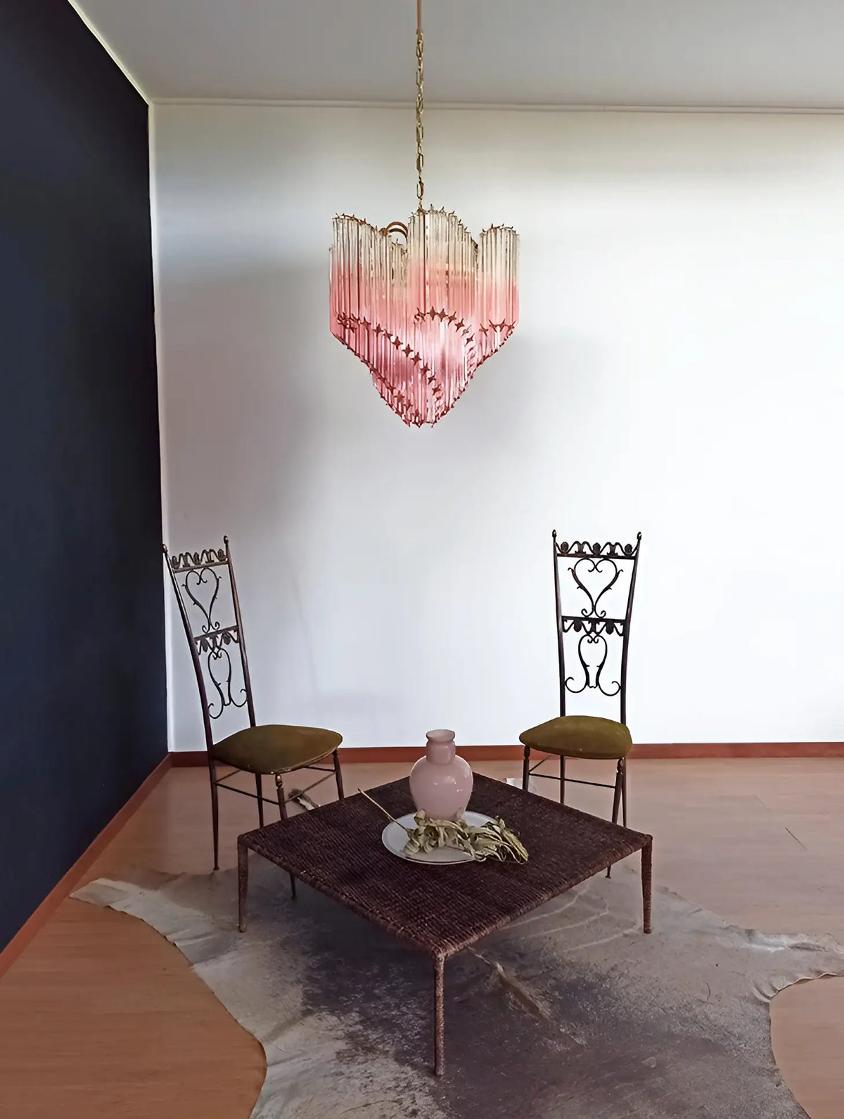 Murano Shaded Pink Prism Chandelier - view 12
