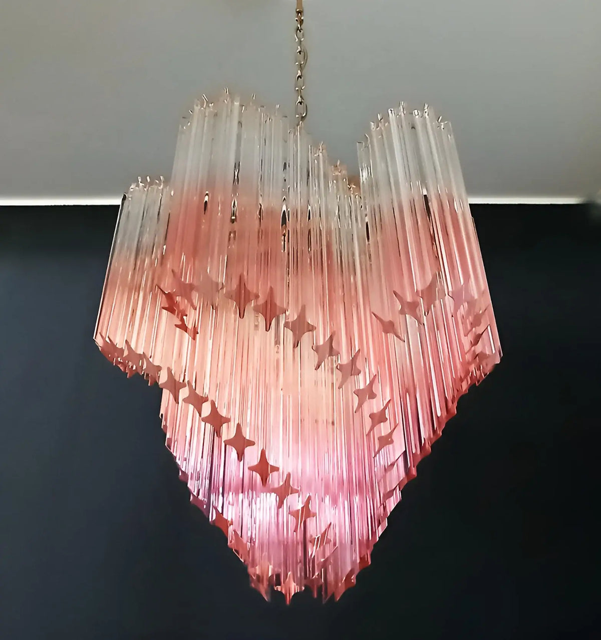 Murano Shaded Pink Prism Chandelier - view 13