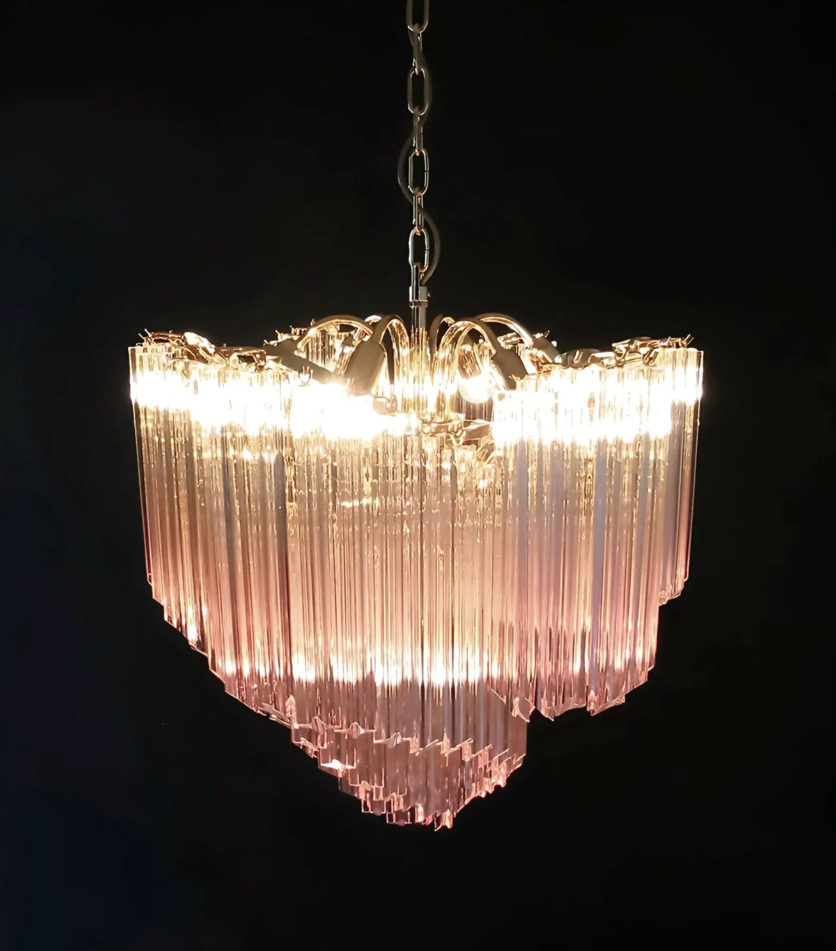 Murano Shaded Pink Prism Chandelier - view 14