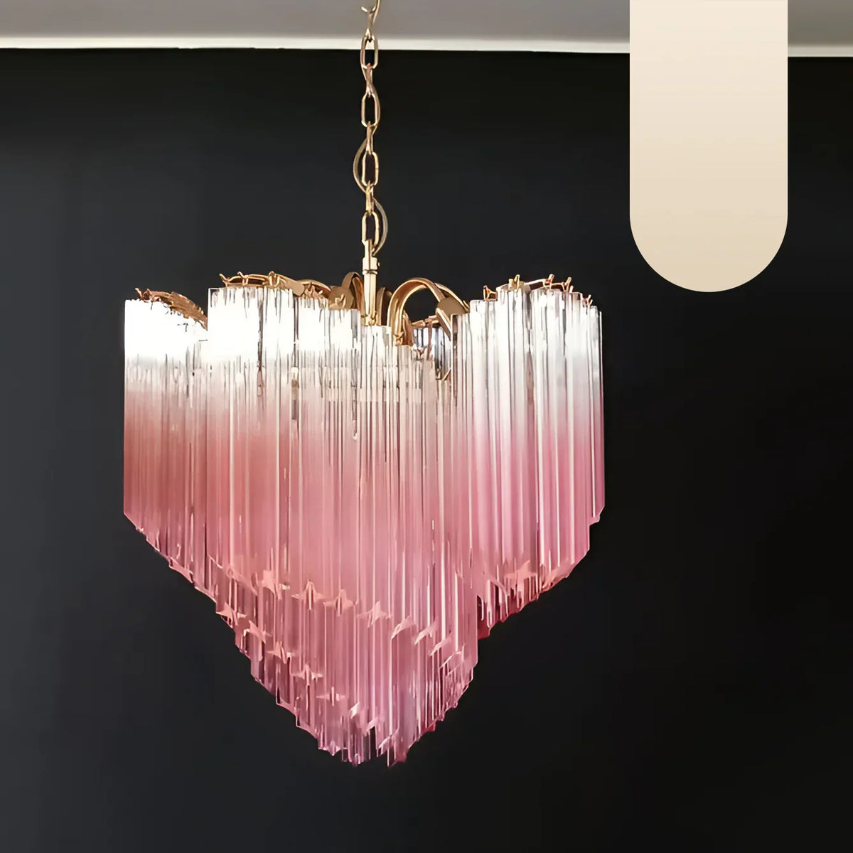 Murano Shaded Pink Prism Chandelier - view 15