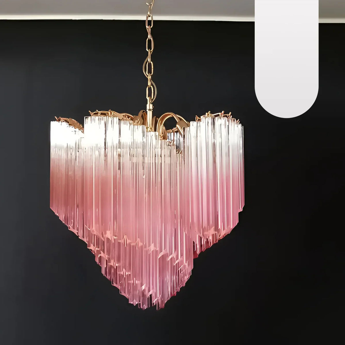 Murano Shaded Pink Prism Chandelier - view 16