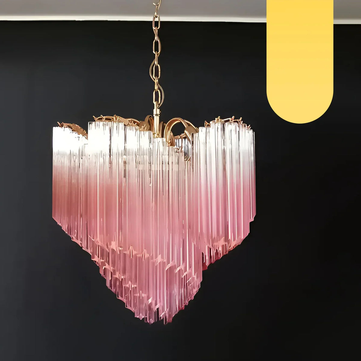 Murano Shaded Pink Prism Chandelier - view 17