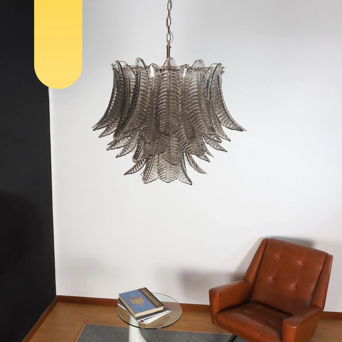 Murano Smoked Ferns Glass Chandelier - view 18