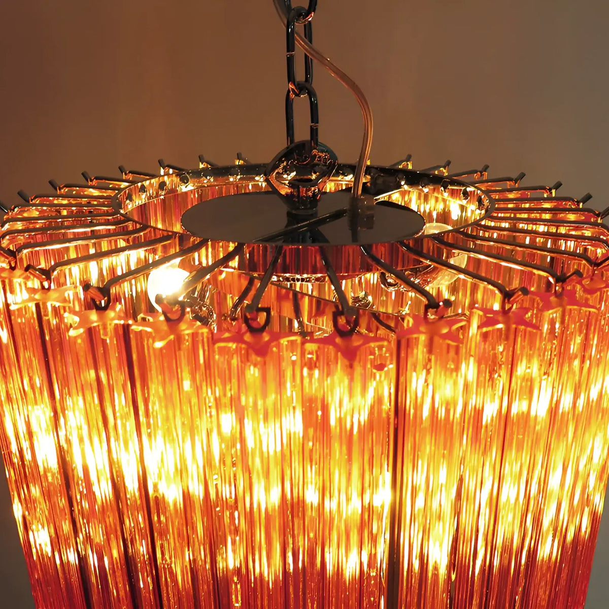 Murano Spiral Amber Prism Glass Chandelier - view 12