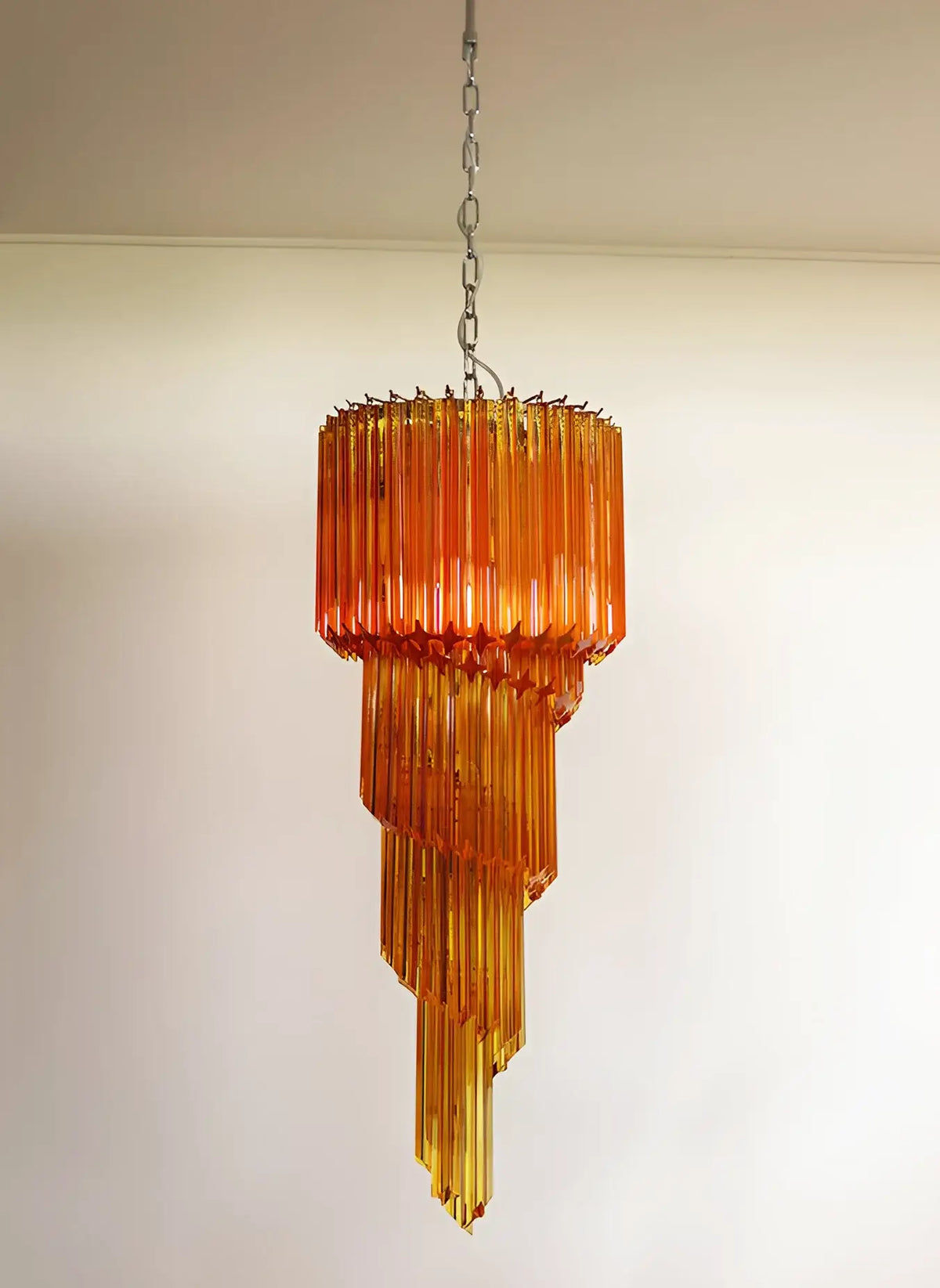 Murano Spiral Amber Prism Glass Chandelier - view 8