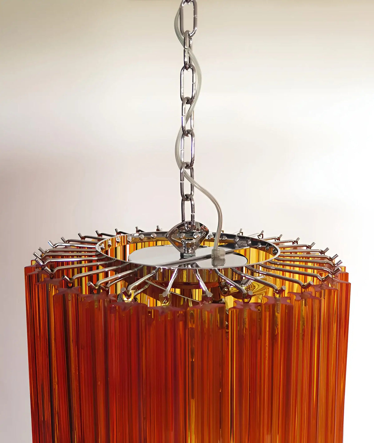 Murano Spiral Amber Prism Glass Chandelier - view 13