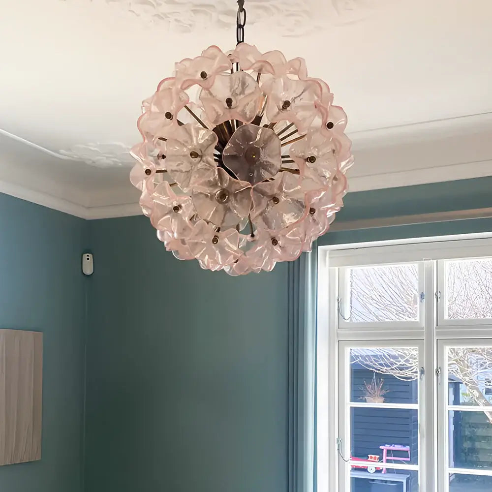 Murano Sputnik Poppy Pink Chandelier