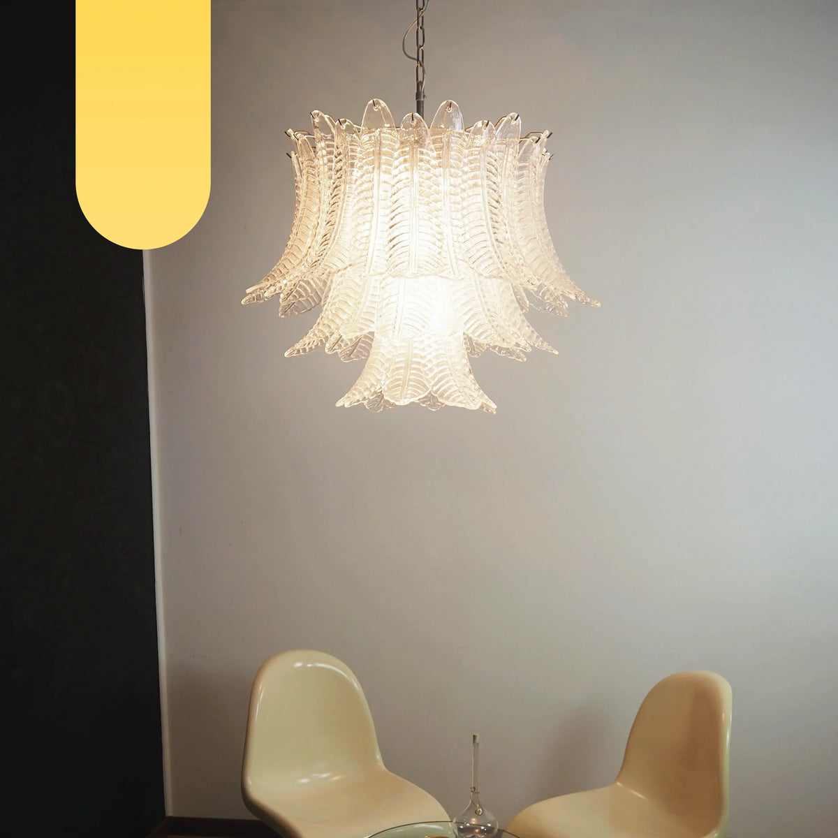 Murano Transparent Ferns Glass Chandelier - view 14